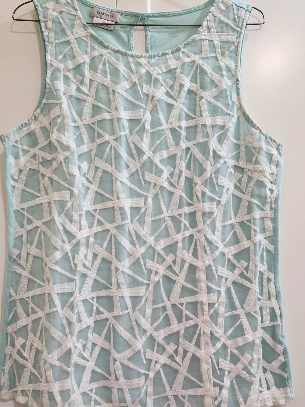Van Heusen Light Mint Sleeveless Layered Camisole with White Overlay